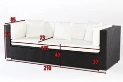 OUTFLEXX Dreisitzer-Sofa, Schwarz, Polyrattan, 210x85x70cm, Inkl. Polster + Wasserfeste Kissenbox -Gartenladen 5 2392 1 BOX.jpg