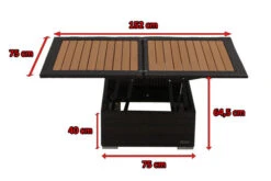 OUTFLEXX Loungetisch Höhenverstellbar, Braun, Polyrattan, 75/152x75x40/64,5cm -Gartenladen 5 2393 18.jpg