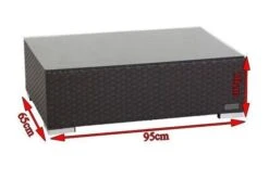 OUTFLEXX Kaffeetisch, Braun, Polyrattan, 95x65cm, Inkl. Glasplatte -Gartenladen 5 2393 9.jpg