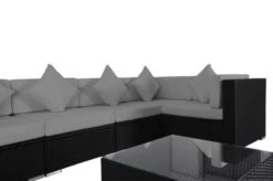 OUTFLEXX Loungemöbel-Set Polyrattan, Schwarz, Für 5 Personen, Inkl. Kaffeetisch, Wasserfeste Kissenbox -Gartenladen 6 1714 BOX B.jpg