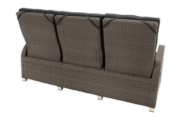 Ploß Rocking Comfort Dining / Lounge 3-Sitzer Sofa, Grau/braun-meliert, Polyrattan, 210x85x112 Cm, Verstellbar 8 Ploß Rocking Comfort Dining / Lounge 3-Sitzer Sofa, Grau/braun-meliert, Polyrattan, 210x85x112 Cm, Verstellbar – Bild 6