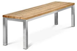 OUTFLEXX Gartenbank, Edelstahl/recyceltes FSC®-Teak, 180x40x45cm, Rustikal Gebürstet -Gartenladen 6 18317.jpg