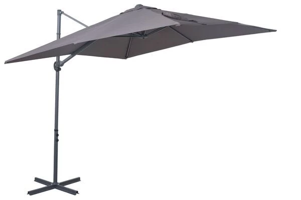 OUTFLEXX Ampelschirm, Anthrazit, Pulverbesch. Aluminium, 250x250cm, Inkl. Plattenständer 8 OUTFLEXX Ampelschirm, Anthrazit, Pulverbesch. Aluminium, 250x250cm, Inkl. Plattenständer – Bild 6