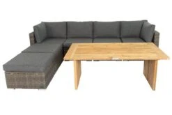 OUTFLEXX Loungegarnitur, Polyrattan/Teakholz, Tisch 160x90cm, Für 6 Personen, Wasserfeste Kissenbox -Gartenladen 6 19394.jpg