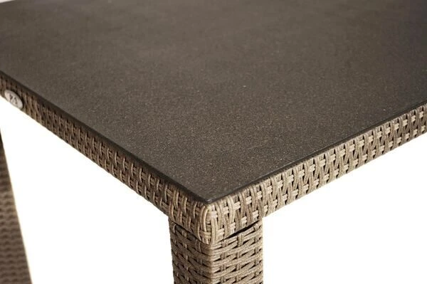 Ploß Rabida Dining Tisch, Champagner-meliert, Polyrattan, 90 X 90 Cm, Glasplatte In Steinoptik 8 Ploß Rabida Dining Tisch, Champagner-meliert, Polyrattan, 90 X 90 Cm, Glasplatte In Steinoptik – Bild 6