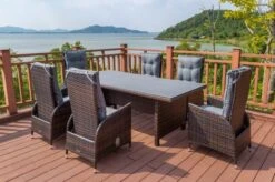 OUTFLEXX Dining Tisch, Braun Marmoriert, Polyrattan, 220 X 100 Cm, Tischplatte Spraystone, 6mm -Gartenladen 6 20663.jpg