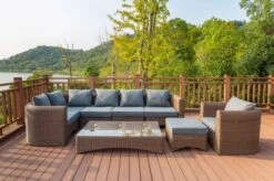 OUTFLEXX Loungegarnitur, Hellbraun, Polyrattan, 8tlg, 7 Personen, Inkl. Polster Und Kissen -Gartenladen 6 20918.jpg