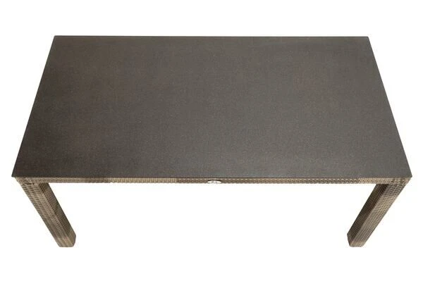 Ploß Rabida Sitzgruppe, Champagner-meliert, Polyrattan, Tisch 170 X 90 Cm, 4 Stapelsessel, Glasplatte In Steinoptik 8 Ploß Rabida Sitzgruppe, Champagner-meliert, Polyrattan, Tisch 170 X 90 Cm, 4 Stapelsessel, Glasplatte In Steinoptik – Bild 6