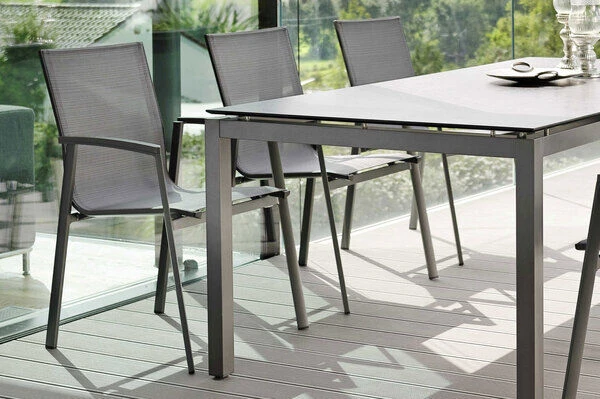 STERN New Top Stapelsessel, Anthrazit/karbon, Aluminium/Textil, 65x57x89 Cm, Pulverbeschichtet, Stapelbar 8 STERN New Top Stapelsessel, Anthrazit/karbon, Aluminium/Textil, 65x57x89 Cm, Pulverbeschichtet, Stapelbar – Bild 6