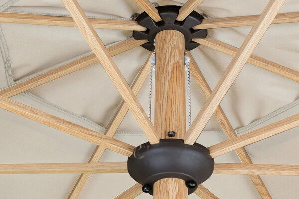 DOPPLER Alu Wood Mittelstockschirm, Natur, Alu/Polyester, 350cm, Mit Kurbel, Holzoptik 8 DOPPLER Alu Wood Mittelstockschirm, Natur, Alu/Polyester, 350cm, Mit Kurbel, Holzoptik – Bild 6