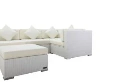 OUTFLEXX Loungemöbel Polyrattan, Weiß, Für 5 Personen, Inkl. Kaffeetisch, Wasserfeste Kissenbox -Gartenladen 6 7175 BOX B.jpg
