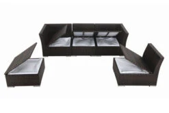 OUTFLEXX Loungemöbel-Set, Braun Marmoriert, Polyrattan, Für 5 Personen, Wasserfeste Kissenbox -Gartenladen 6 7759 BOX A.jpg