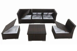 OUTFLEXX Loungemöbel-Set, Braun Marmoriert, Polyrattan, Inkl. Loungetisch, Für 5 Personen, Wasserfeste Kissenbox 22 OUTFLEXX Loungemöbel-Set, Braun Marmoriert, Polyrattan, Inkl. Loungetisch, Für 5 Personen, Wasserfeste Kissenbox -Gartenladen 6 7759 BOX D.jpg