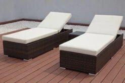 OUTFLEXX 2er-Set Sonnenliegen, Braun Marmoriert, Polyrattan, Je 200x70x45cm, Mit Beistelltisch 13 OUTFLEXX 2er-Set Sonnenliegen, Braun Marmoriert, Polyrattan, Je 200x70x45cm, Mit Beistelltisch -Gartenladen 6 7761.jpg