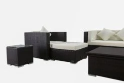 OUTFLEXX Loungemöbel-Set, Braun, Polyrattan, Für 6 Personen, Inkl. Loungetisch, Wasserfeste Kissenbox -Gartenladen 7 1303 BOX D.jpg