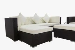 OUTFLEXX Loungemöbel-Set, Braun, Polyrattan, Für 5 Personen, Inkl. Kaffeetisch, Wasserfeste Kissenbox -Gartenladen 7 1713 BOX B.jpg