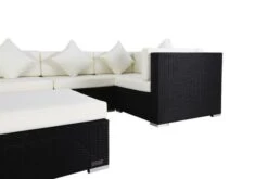 OUTFLEXX Loungemöbel-Set Polyrattan, Schwarz, Für 5 Personen, Inkl. Kaffeetisch, Wasserfeste Kissenbox -Gartenladen 7 1714 BOX B.jpg