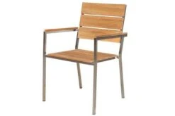 OUTFLEXX Esstischgarnitur, Silber, Edelstahl / FSC-Teakholz, Tisch 90 X 90 Cm, 4 Stapelsessel -Gartenladen 7 17254.jpg