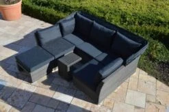 Ploß Rocking Loungeset, Grau/braun-meliert, Polyrattan, 5-6 Personen, Inkl. Sonnendach -Gartenladen 7 18220.jpg