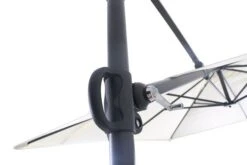 OUTFLEXX Ampelschirm, Anthrazit/creme, Pulverbesch. Aluminium, 250x250cm, Inkl. Plattenständer -Gartenladen 7 18353.jpg