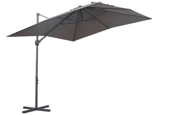 OUTFLEXX Ampelschirm, Anthrazit, Pulverbesch. Aluminium, 250x250cm, Inkl. Plattenständer 9 OUTFLEXX Ampelschirm, Anthrazit, Pulverbesch. Aluminium, 250x250cm, Inkl. Plattenständer – Bild 7
