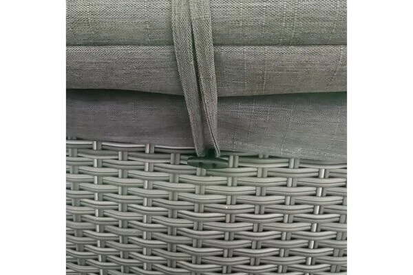 OUTFLEXX Fontana Loungebett, Grau, Polyrattan, Doppel-halbrund, Mit Unterschiebbaren Hockern, Dach Klappbar 9 OUTFLEXX Fontana Loungebett, Grau, Polyrattan, Doppel-halbrund, Mit Unterschiebbaren Hockern, Dach Klappbar – Bild 7