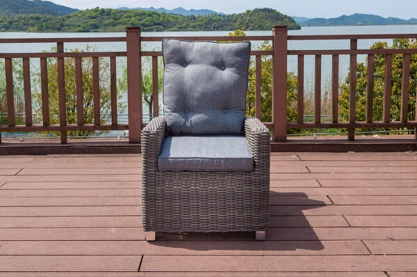 OUTFLEXX Dining Sessel, Grau, Polyrattan, 74 X 83 X 110 Cm, Rückenlehne Stufenlos Verstellbar 9 OUTFLEXX Dining Sessel, Grau, Polyrattan, 74 X 83 X 110 Cm, Rückenlehne Stufenlos Verstellbar – Bild 7