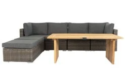 OUTFLEXX Loungegarnitur, Polyrattan/Teakholz, Tisch 160x90cm, Für 6 Personen, Wasserfeste Kissenbox -Gartenladen 7 19394.jpg