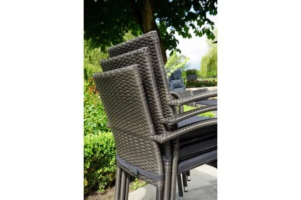 Ploß Rocking Basic Stapelstuhl, Grau/braun-meliert, Polyrattan, 56 X 64 X 92 Cm, Inkl. Polster 10 Ploß Rocking Basic Stapelstuhl, Grau/braun-meliert, Polyrattan, 56 X 64 X 92 Cm, Inkl. Polster – Bild 8