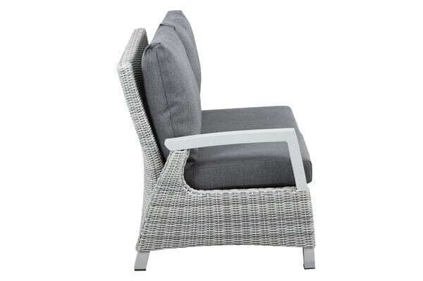 SIENA GARDEN Corido 2-Sitzer Sofa, Ice Grey, Alu / Gardino®-Geflecht, 136x83x88 Cm, Armlehne Rechts 9 SIENA GARDEN Corido 2-Sitzer Sofa, Ice Grey, Alu / Gardino®-Geflecht, 136x83x88 Cm, Armlehne Rechts – Bild 7