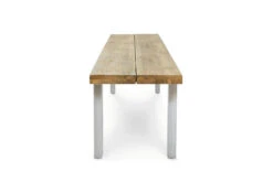 OUTFLEXX Bank, Natur, Edelstahl & Recycled FSC-Teak, 240x40x45cm, Baumkante -Gartenladen 7 20358.jpg