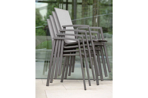 STERN New Top Stapelsessel, Anthrazit/silber, Aluminium/Textil, 65x57x89 Cm, Pulverbeschichtet, Stapelbar 9 STERN New Top Stapelsessel, Anthrazit/silber, Aluminium/Textil, 65x57x89 Cm, Pulverbeschichtet, Stapelbar – Bild 7
