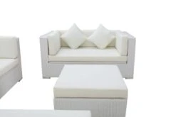 OUTFLEXX Loungemöbel-Set, Weiß, Polyrattan, Für 9 Personen, Inkl. Kaffeetisch, Wasserfeste Kissenbox 15 OUTFLEXX Loungemöbel-Set, Weiß, Polyrattan, Für 9 Personen, Inkl. Kaffeetisch, Wasserfeste Kissenbox -Gartenladen 7 7173 BOX B.jpg