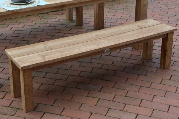 Dreisitzer Laredo Aus Gebürstetem Teakholz Von Ploß, 170x40 Cm 10 Dreisitzer Laredo Aus Gebürstetem Teakholz Von Ploß, 170x40 Cm – Bild 8