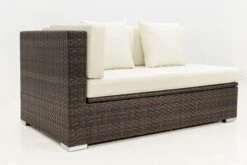 OUTFLEXX 2-Sitzer Ecksofa, Braun Marmoriert, Polyrattan, 145 X 85 X 70 Cm, Wasserfeste Kissenbox, Armlehne Re. 20 OUTFLEXX 2-Sitzer Ecksofa, Braun Marmoriert, Polyrattan, 145 X 85 X 70 Cm, Wasserfeste Kissenbox, Armlehne Re. -Gartenladen 8 15734 4 BOX.jpg