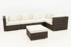 OUTFLEXX Loungemöbel-Set, 5 Pers, Braun Marmoriert, Polyrattan, Wasserfeste Kissenbox, Inkl. Beistelltisch 19 OUTFLEXX Loungemöbel-Set, 5 Pers, Braun Marmoriert, Polyrattan, Wasserfeste Kissenbox, Inkl. Beistelltisch -Gartenladen 8 16064 BOX B.jpg