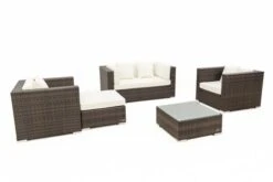 OUTFLEXX Loungemöbel-Set, Polyrattan, Braun Marmoriert, 5 Pers, Wasserfeste Kissenbox, Inkl. Beistelltisch 19 OUTFLEXX Loungemöbel-Set, Polyrattan, Braun Marmoriert, 5 Pers, Wasserfeste Kissenbox, Inkl. Beistelltisch -Gartenladen 8 16066 BOX B.jpg