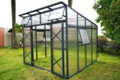 OUTFLEXX Gewächshaus, Anthrazit, Alu/Polycarbonat, 271x271x241/180cm, 4 Fenster, 10 Mm Wandstärke -Gartenladen 8 18177.jpg