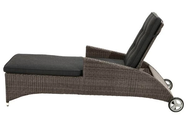 Ploß Rocking Comfort Rollliege, Grau/braun-meliert, Polyrattan, 195x65x42cm, Verstellbar, Hohe Sitzhöhe 10 Ploß Rocking Comfort Rollliege, Grau/braun-meliert, Polyrattan, 195x65x42cm, Verstellbar, Hohe Sitzhöhe – Bild 8