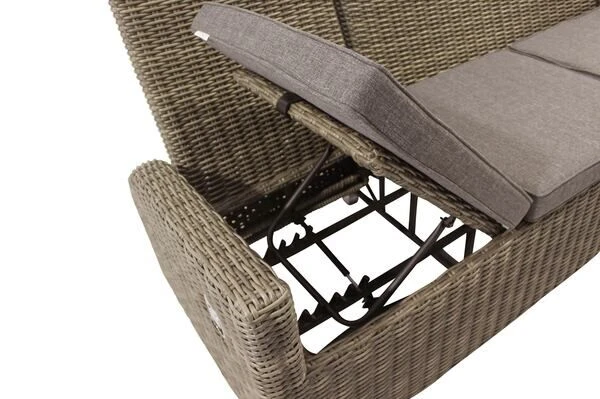 OUTFLEXX Dining 3-Sitzer Sofa, Grau, Polyrattan, 210 X 83 X 110 Cm, Mehrfach Verstellbar 10 OUTFLEXX Dining 3-Sitzer Sofa, Grau, Polyrattan, 210 X 83 X 110 Cm, Mehrfach Verstellbar – Bild 8