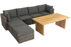 OUTFLEXX Loungegarnitur, Polyrattan/Teakholz, Tisch 160x90cm, Für 6 Personen, Wasserfeste Kissenbox -Gartenladen 8 19394.jpg