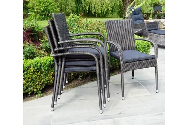 Ploß Rocking Basic Stapelstuhl, Grau/braun-meliert, Polyrattan, 56 X 64 X 92 Cm, Inkl. Polster 11 Ploß Rocking Basic Stapelstuhl, Grau/braun-meliert, Polyrattan, 56 X 64 X 92 Cm, Inkl. Polster – Bild 9