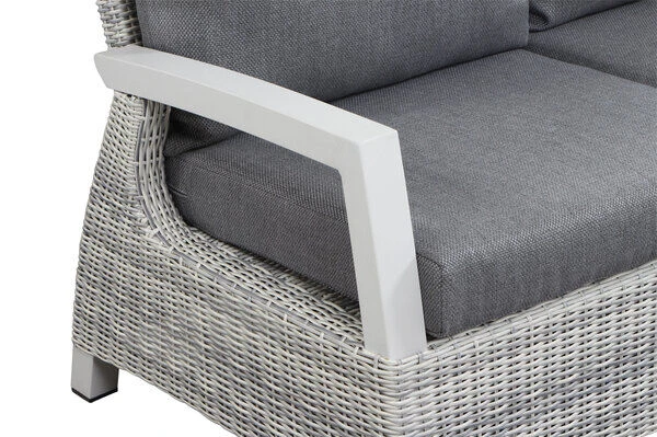 SIENA GARDEN Corido 2-Sitzer Sofa, Ice Grey, Alu / Gardino®-Geflecht, 136x83x88 Cm, Armlehne Rechts 10 SIENA GARDEN Corido 2-Sitzer Sofa, Ice Grey, Alu / Gardino®-Geflecht, 136x83x88 Cm, Armlehne Rechts – Bild 8