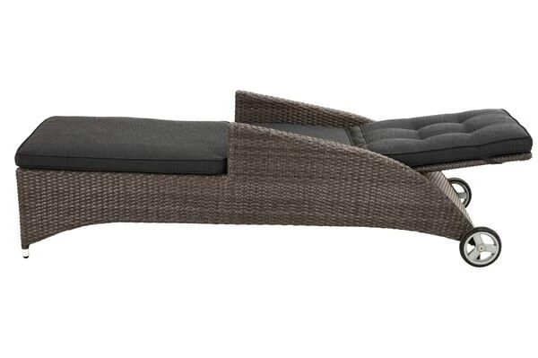 Ploß Rocking Comfort Rollliege, Grau/braun-meliert, Polyrattan, 195x65x42cm, Verstellbar, Hohe Sitzhöhe 11 Ploß Rocking Comfort Rollliege, Grau/braun-meliert, Polyrattan, 195x65x42cm, Verstellbar, Hohe Sitzhöhe – Bild 9