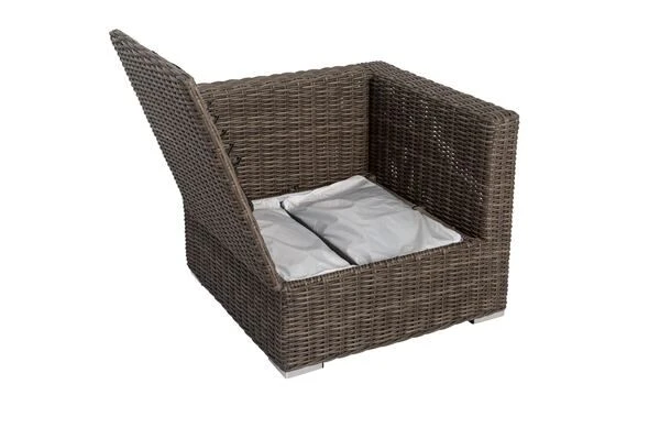 OUTFLEXX Eckelement Links, Grau, Polyrattan, 82 X 82 X 70 Cm, Verstellbare Sitzfläche, Wasserfeste Kissenbox 11 OUTFLEXX Eckelement Links, Grau, Polyrattan, 82 X 82 X 70 Cm, Verstellbare Sitzfläche, Wasserfeste Kissenbox – Bild 9