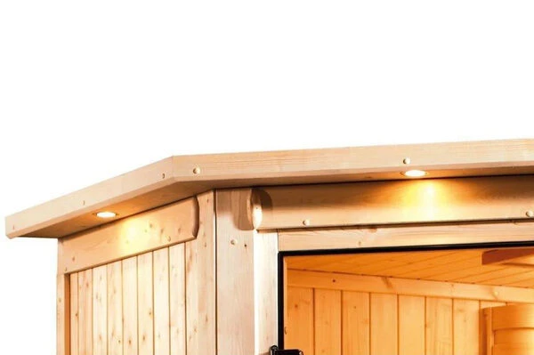 KARIBU Systemsauna Taurin, Fichtenholz 68mm, Eckeinstieg, Ca. 2,3m² 11 KARIBU Systemsauna Taurin, Fichtenholz 68mm, Eckeinstieg, Ca. 2,3m² – Bild 9