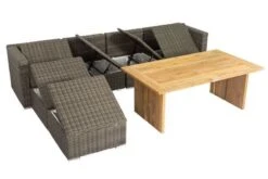OUTFLEXX Loungegarnitur, Polyrattan/Teakholz, Tisch 160x90cm, Für 6 Personen, Wasserfeste Kissenbox -Gartenladen 9 19394.jpg