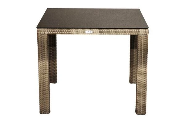 Ploß Rabida Dining Tisch, Champagner-meliert, Polyrattan, 90 X 90 Cm, Glasplatte In Steinoptik 11 Ploß Rabida Dining Tisch, Champagner-meliert, Polyrattan, 90 X 90 Cm, Glasplatte In Steinoptik – Bild 9