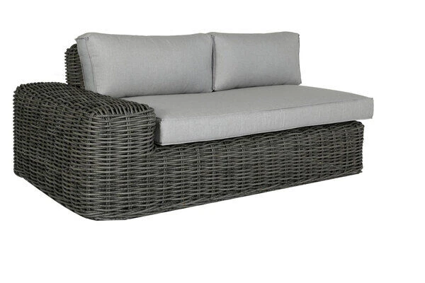 OUTFLEXX Ecklounge, Two Tone Grey, Polyrattan, 6 Personen, Inkl. Tisch/Hocker 90 X 90 Cm Und Polster In Grau 11 OUTFLEXX Ecklounge, Two Tone Grey, Polyrattan, 6 Personen, Inkl. Tisch/Hocker 90 X 90 Cm Und Polster In Grau – Bild 9