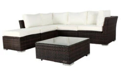 OUTFLEXX Loungemöbel-Set, Braun Marmoriert, Polyrattan, Inkl. Kaffeetisch, Für 5 Personen, Wasserfeste Kissenbox -Gartenladen 9 7759 BOX B.jpg